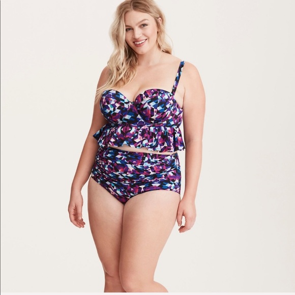 New! Torrid geo print high waist slimming bikini - Picture 3 of 7
